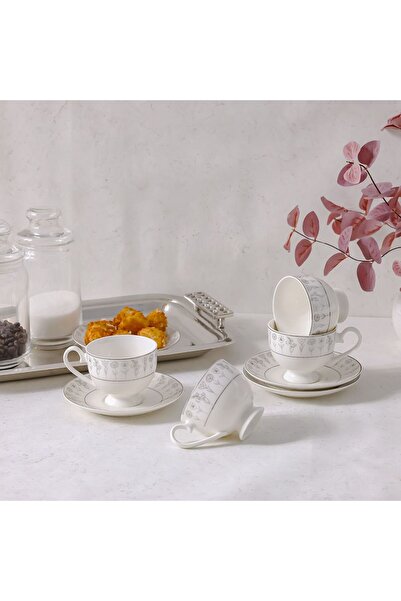 Danube Home Youthful Bite Sparkle 8-Piece Tea Set – Elegant Dishwasher Safe Cups & Saucers for 4
