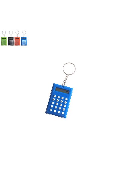 Nerox Mavi Bisküvi Şekilli Mini 8 Haneli Hesap Makinesi Anahtarlık (1 ADET) (...