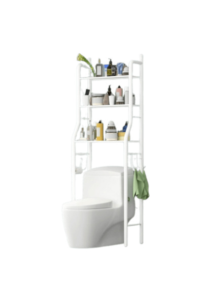 OEM Bathroom Organizer for WC, 3 Shelves, Toilet Paper Holder, Metal, White