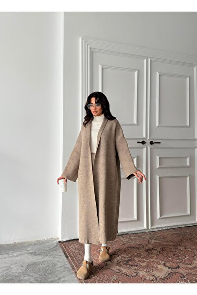 Serica Moda Norkový šálový límec Oversize pletený kardigan