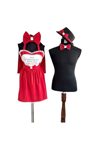 OEM Set dezgatit mireasa si mire 4 piese sort, esarfa, palarie, papion, personalizat