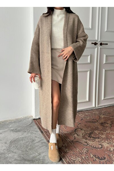 Serica Moda Norkový šálový límec Oversize pletený kardigan