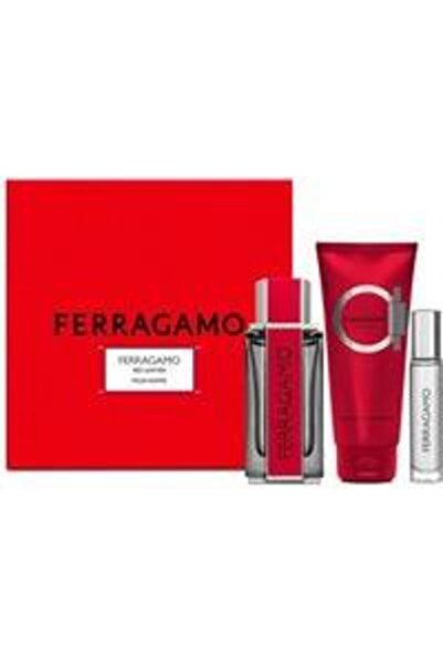 Ferragamo Red Leather EDP 100 ml + EDP MINI 10 ml + SG for Body & Hair 100 ml (man)
