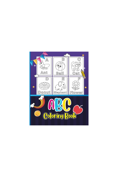 Blurb Inc ABC Coloring Book for 3-5 Ages: Animals, Birds, Vehicles, Fruits, T...