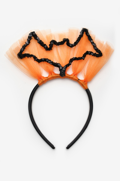 Le Mabelle Girl's Halloween Crown with Black Bat Figure