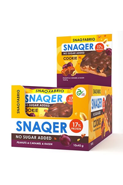 SNAQ FABRIQ بسكويت بروتين سناكر مع الفول السوداني والكراميل والزبيب بدون إضاف...