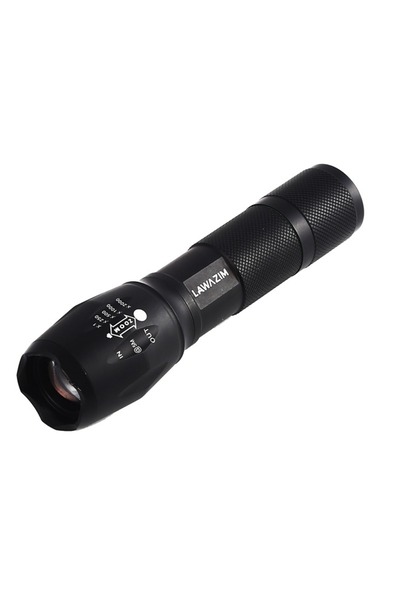 Lawazim Tactical Flashlight - 300 Lumens USB Rechargeable LED Torch with 3 Modes and Carry Case