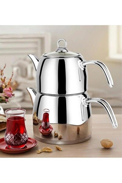 Muhtelif Lines Yıldız Teapot Family Size 304 Quality Stainless Steel L-3080