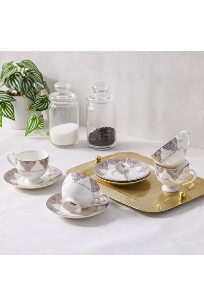 Danube Home Youthful Bite Oasis 8-Piece Tea Set – Elegant Porcelain Cups & Saucers for Stylish Serving