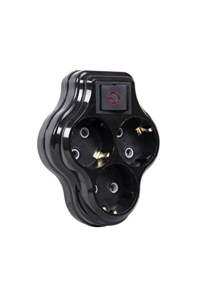 Genel Markalar 3'lü Anahtarlı Siyah Priz