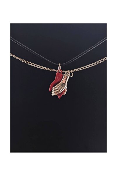 Herşey Nota Red Color Matching Hand Magnet Couple Necklace Set of 2 – Best Friends Bff Friendship Necklace