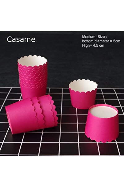 Choice12 ٥٠ قطعة من بطانات أكواب الخبز لون سادة ، أكواب كيك، أكواب حلوى، أكوا...