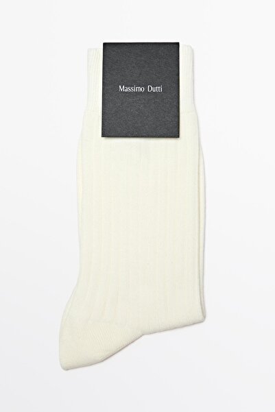 Massimo Dutti Pamuk karışımlı fitilli çorap