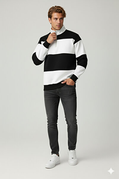 dwnwear Φούτερ με λαιμόκοψη πόλο με φερμουάρ 3 τεμαχίων