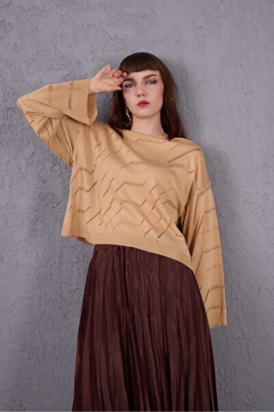 sumoda Women's Stoned Boat Neck Knit Sweater