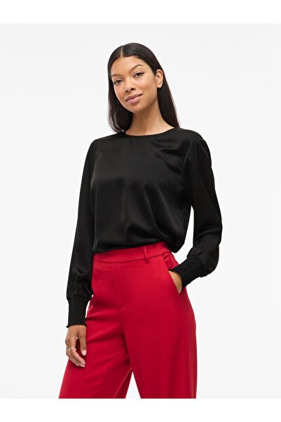 VILA Oberteil mit langen Ärmeln VIELLETTE Rundhals