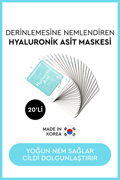 Mjcare On Hyaluronic Acid Mask - Hyalüronik Asit Özlü Yüz Maskesi 20'li