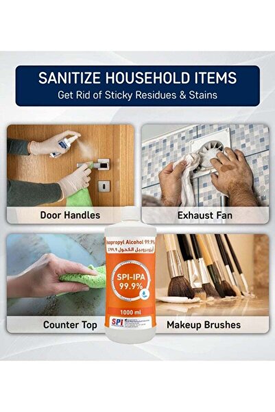 SPİ 99.9% Isopropyl Alcohol Solution (1000ml) for Cleaning, Sterilizing, and Maintaining 3D Printing