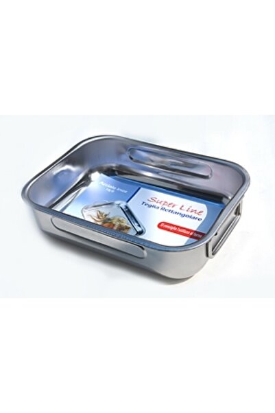 Raki BAVARIA SUPER deep stainless steel tray, 40x28xh8cm, with handles, rectangular