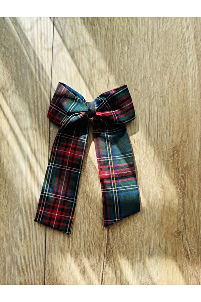 White Alamode Green Plaid Christmas Ribbon Buckle