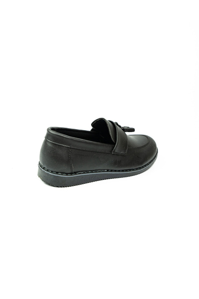 Minican 184 Black Tasseled College Skin Boys' Shoes