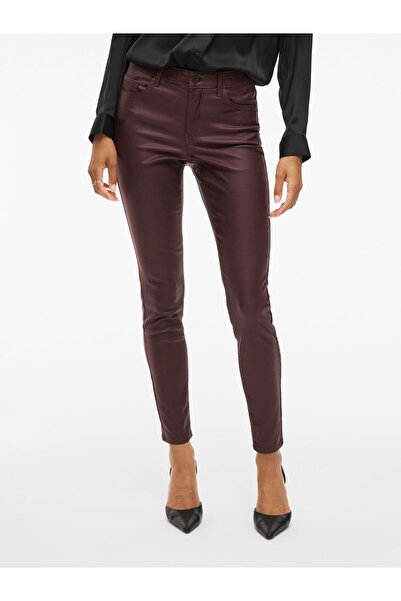 VILA Slim-Fit-Hose VISARAH beschichtete