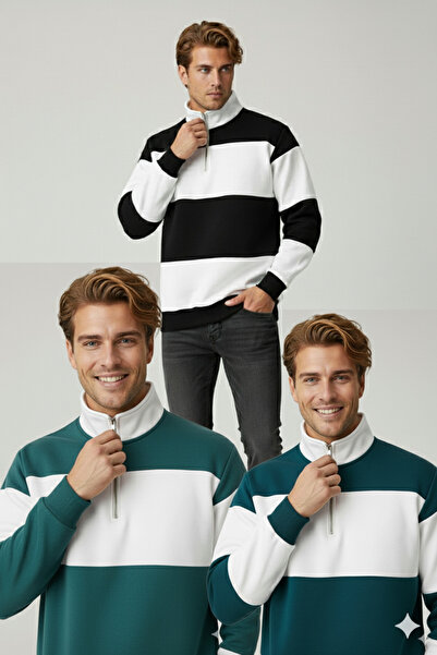 dwnwear Φούτερ με λαιμόκοψη πόλο με φερμουάρ 3 τεμαχίων