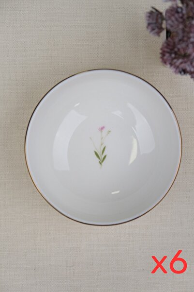 tabakevi Tabak Evi Porselen Natura Çuha Altın Yaldız Kase 13,50cm 6 lı