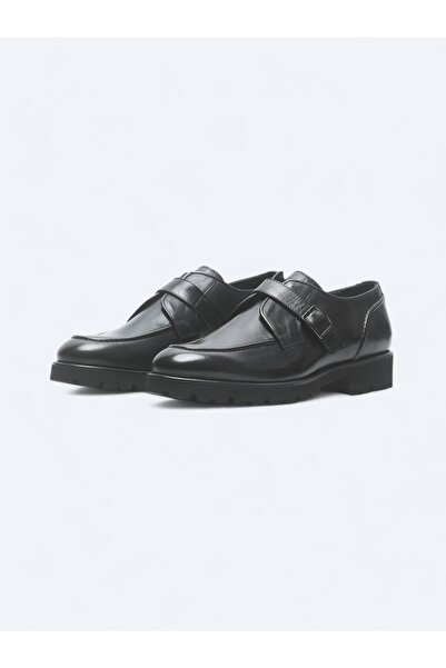 Kip Siyah Deri Smart Casual Ayakkabı