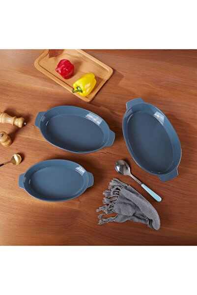 Danube Home Chef’s Delight Porcelain 3-Pc Oval Baking Dish Set – Durable Oven-Safe, Elegant Kitchen Design