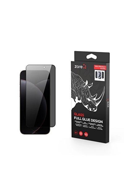 zore Apple iPhone 17 Pro Uyumlu Rika Premium Privacy Temperli Hayalet Cam Ekr...