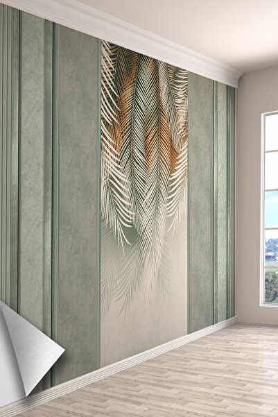 dreamwall Yeşil Panel Tropikal Palmiye Yapraklı Tekstil Duvar Kağıdı