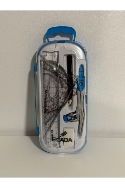 Ecada Set de geometrie ECADA, 8 piese, albastru