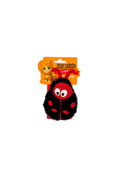 Petzzcats لعبة قطة قطيفة من ليدي بيرد مع صوت ماتاتابي وصوت خشخشة، أسود، 11×11 سم