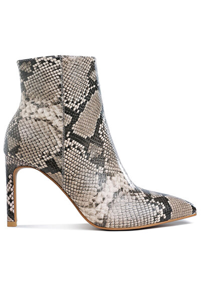 london Rag Women Textured Stiletto Heel Ankle Boots in Snake
