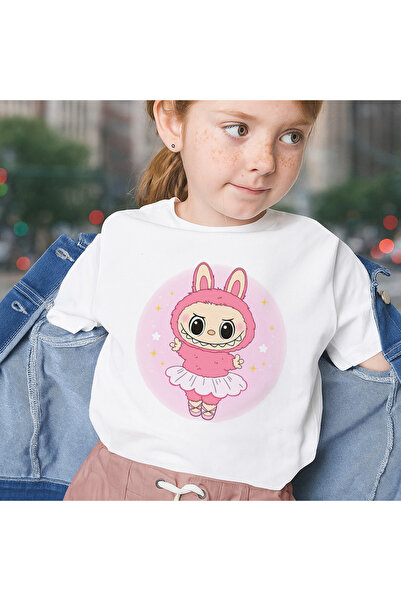 OEM Tricou unisex alb cu imprimeu Labubu, 100% bumbac, alb, 932