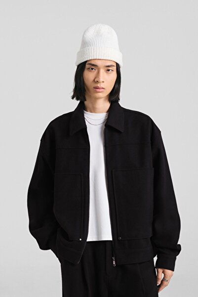 Bershka Fermuarlı boxy fit ceket