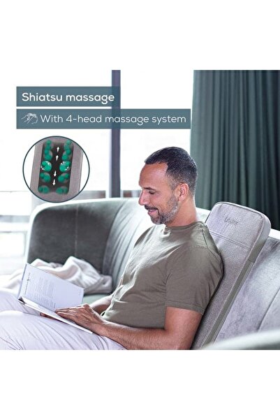 Beurer غطاء مقعد تدليك شياتسو، رمادي فاتح، MG 202