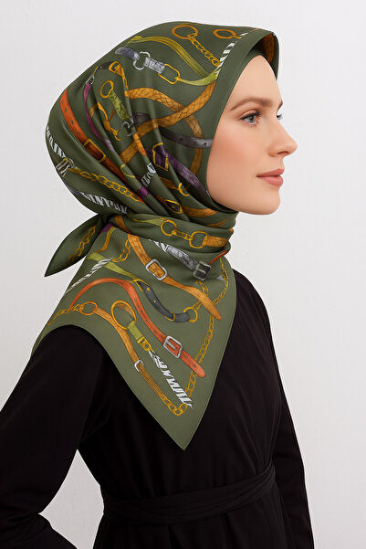 Armine Eșarfă din mătase pură Tivil 9422 - 84 verde model mixt