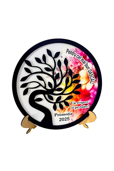 velve Decoratiune din lemn pentru profesor cu mesajul " Pentru cel mai bun Dascal", 24 cm