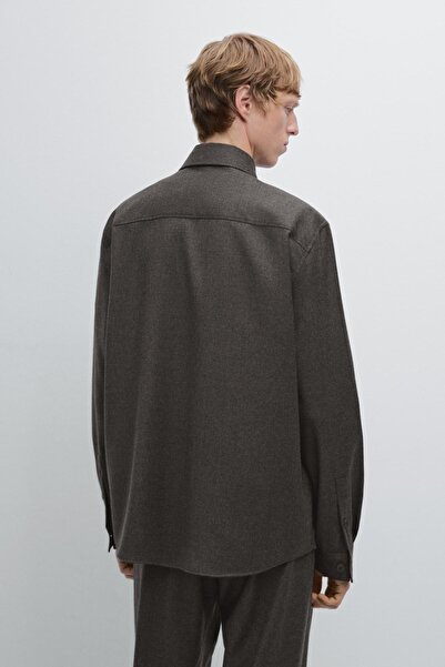 Massimo Dutti Regular fit çift %100 yün gömlek ceket