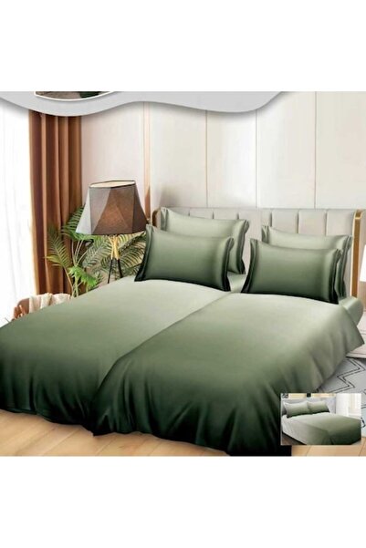 Casa de Vis Set de cearșafuri pentru pat dublu, bumbac satinat, 220 x 240 cm,...