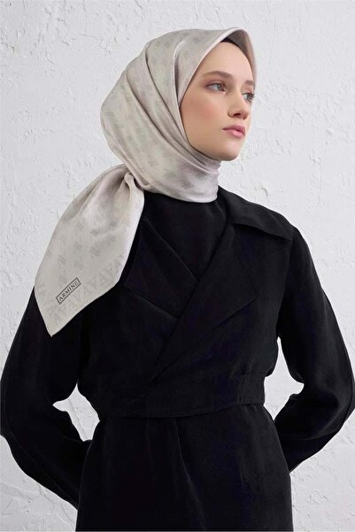 Armine Tivil Saf İpek Eşarp 9412 - 86 Krem Karışık Desen