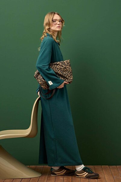 Ceylan Otantik Emerald 3 Thread Collar Dress