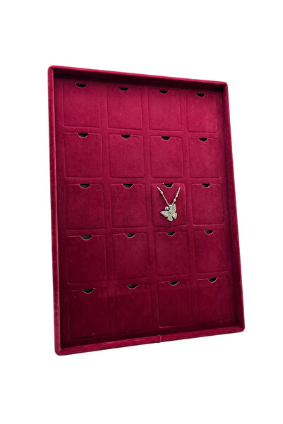 MeGass Dekor حامل قلادة من قماش السويد ديكين باللون الأحمر الداكن مع أرجل 34-...