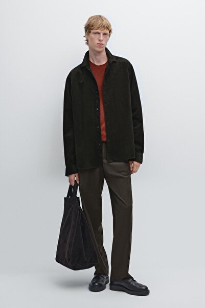 Massimo Dutti Fitilli kadife regular fit ince ceket