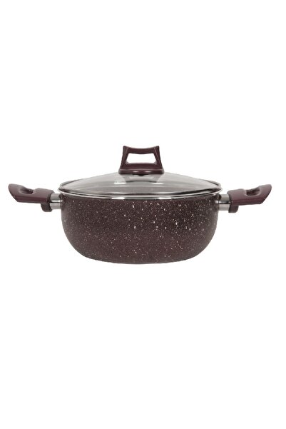 Raki Pot with lid and non-stick coating Purple Granite 24xh11.8cm