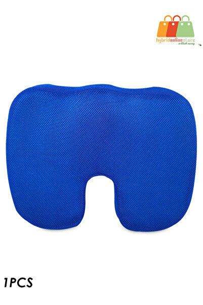 Oscar Contoured Seat Cushion with Memory Foam for Posture Improvement and Back Pain Relief Blue