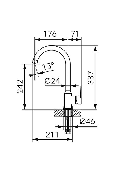 FERRO Baterie stativa bucatarie cu pipa inalta, mobila Ritto