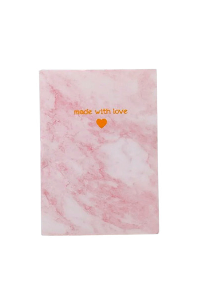 Dörtel Tedarik Mottolu Marble Patterned Pink Unlined Notebook Thin Cover 32 Pages